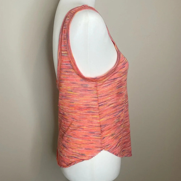 Free People WE THE FREE PINK MULTI PRINT LOW BACK TANK TOP ATHLEISURE YO… - Picture 3 of 7